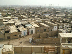 Roof top view of Machar Colony houses
